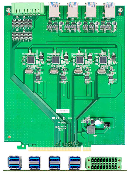 Jetway HM1-USB3X8 (8x USB3.0, 1x 16-bit GPIO) [for HM-1000]